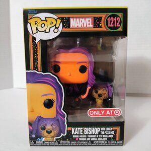 Pop! Marvel - Kate Bishop w/ Lucky the Pizza Dog (Blacklight) #1212 (Target Exc)